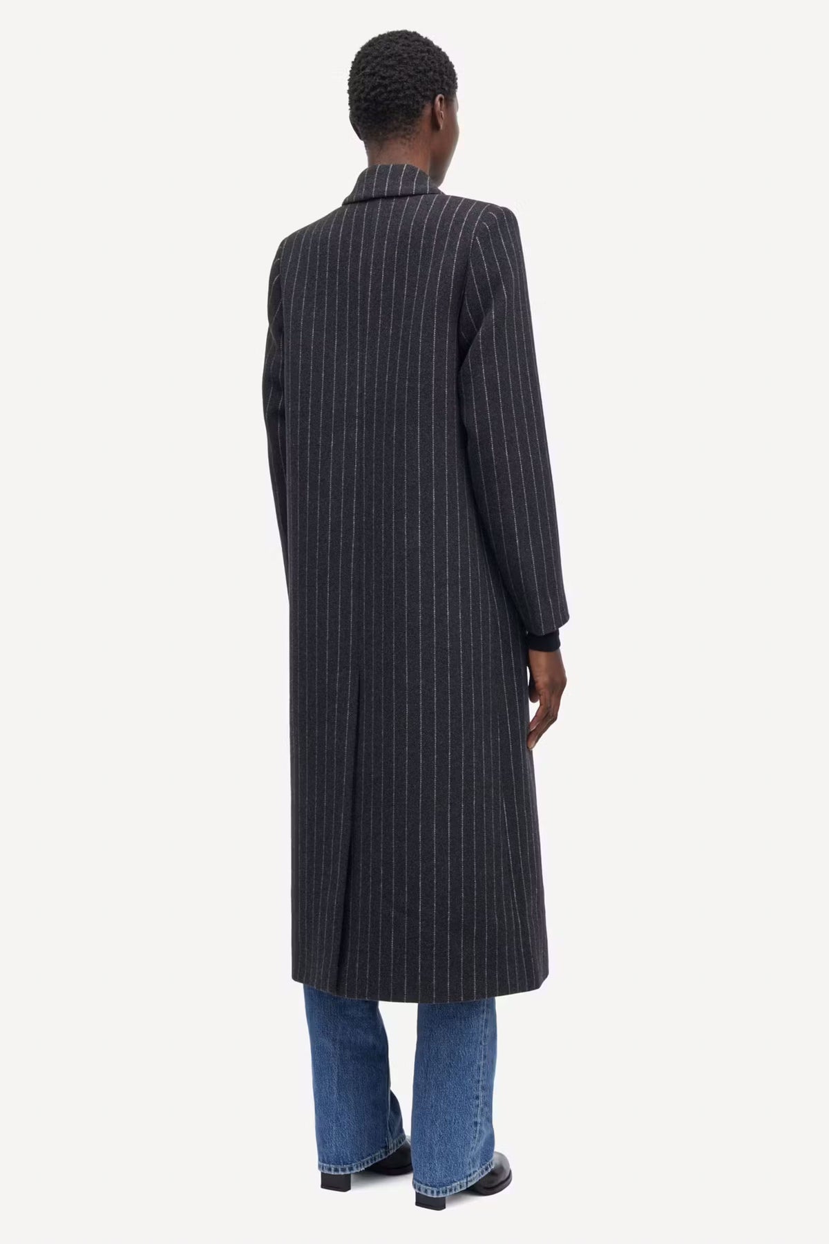 Safalcon Coat - Dark Grey Pinstripe