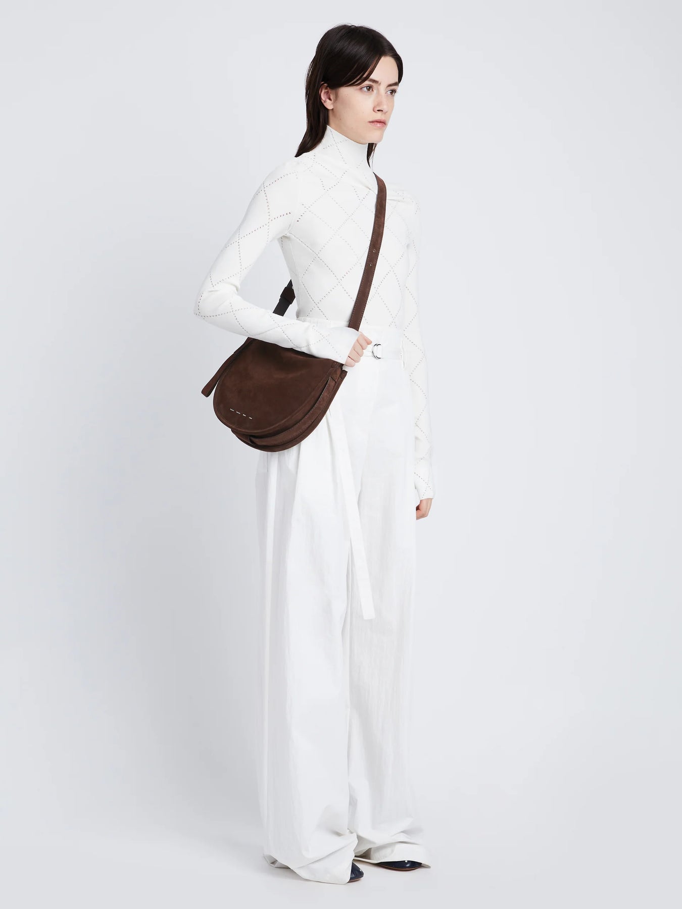 Medium Baxter Suede Bag - Chocolate
