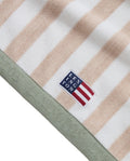 Block Striped Strandhandduk 100x180 - Moonbeam/White/Vintage Green