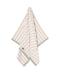 Block Striped Strandhandduk 100x180 - Moonbeam/White/Vintage Green