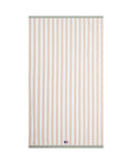Block Striped Strandhandduk 100x180 - Moonbeam/White/Vintage Green