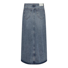 VikaCC Asym Slit Skirt - Denim blue