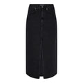 Vika Slit Denim Skirt - Black