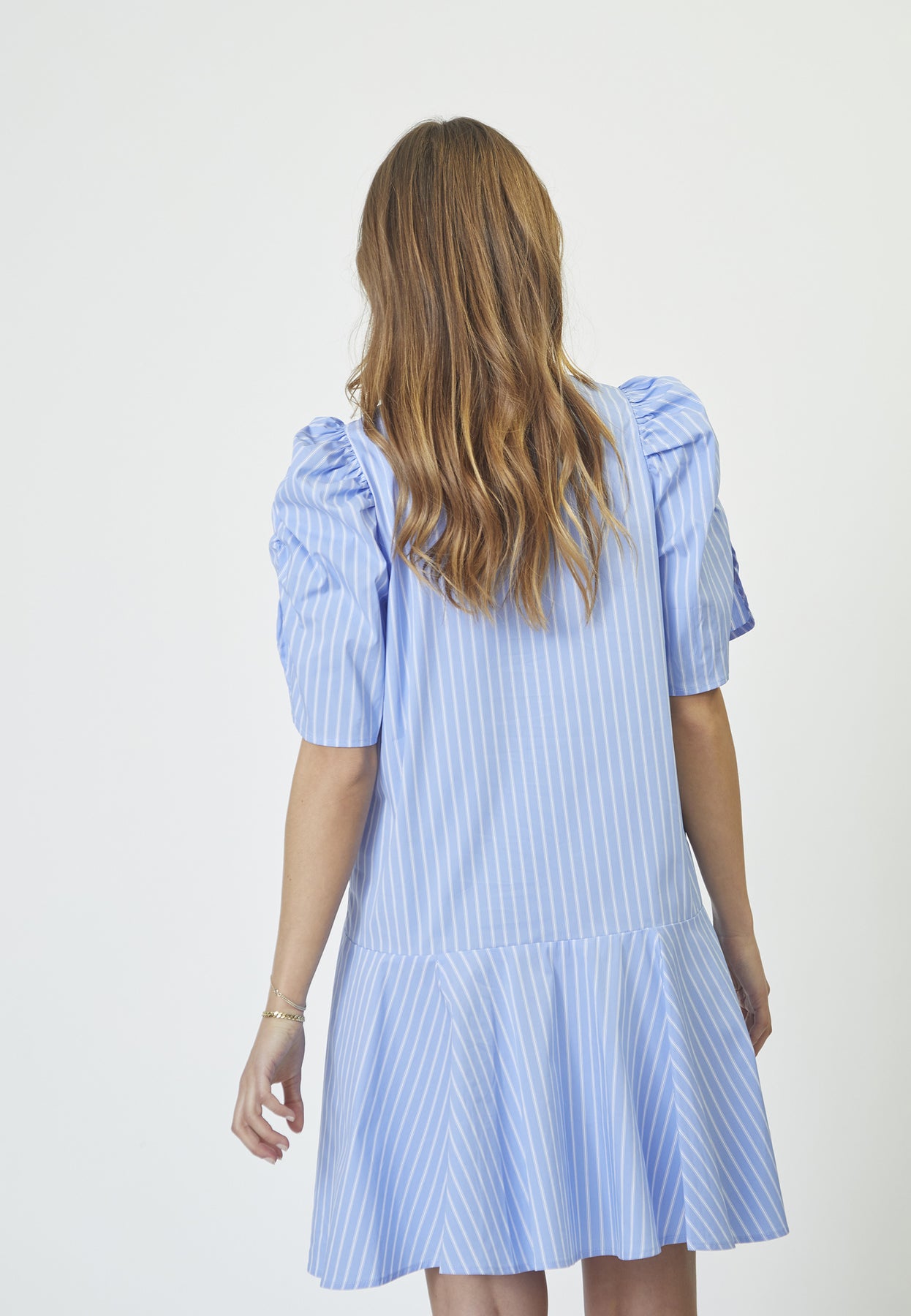 Micacc Stripe SS Shirt Dress - Pale Blue
