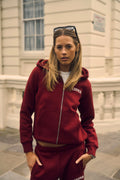 W. Varsity Zip Hoodie - Burgundy