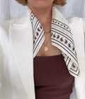 Paisley Scarf - Cream & Mocha Mousse