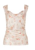 Sirina Top - Peachy Rose Print