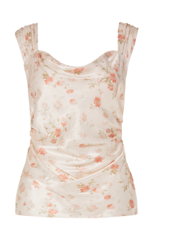 Sirina Top - Peachy Rose Print