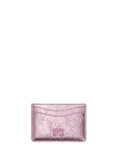 Card Holder Crushed - Silver Pink