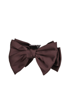 Minda Bow Hair Claw - Hot Fudge Brown
