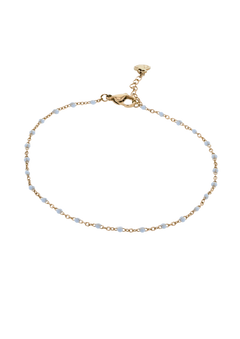 The Blue Bead Anklet - Light Blue