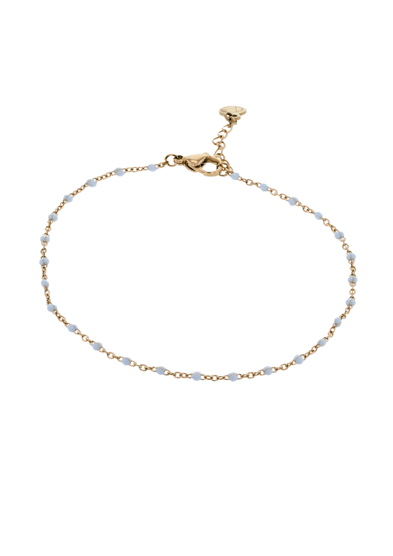 The Blue Bead Anklet - Light Blue