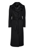 Cashmere Coat W Clareta Belt Long - Svart