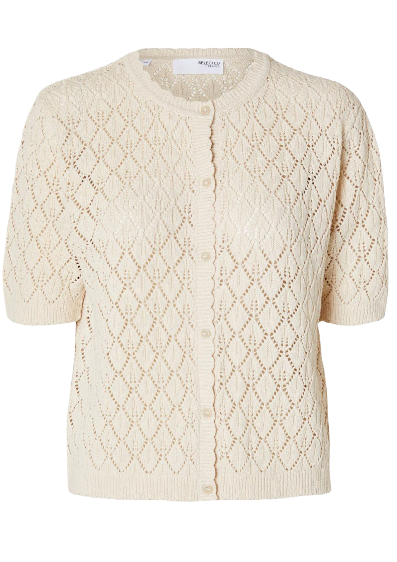 Sofia Ss Structure Knit Cardigan - Birch