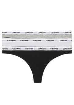 3 Pack Thong (Low-Rise) - Black/White/Grey Heather