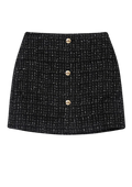Mateo Skirt - Black And White Tweed