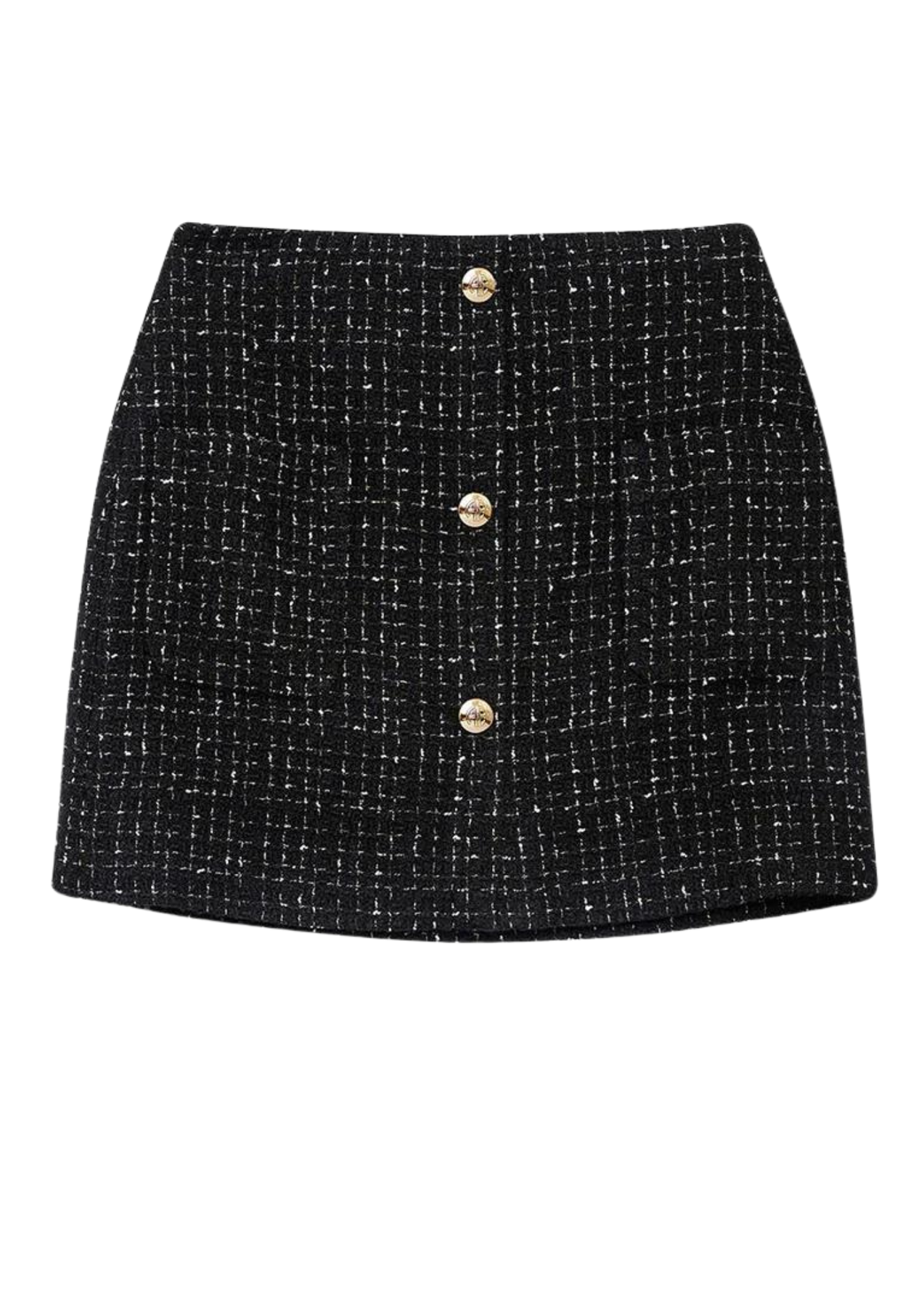 Mateo Skirt - Black And White Tweed