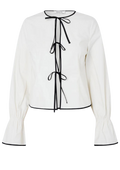 Emilia Bow Shirt - Soft White
