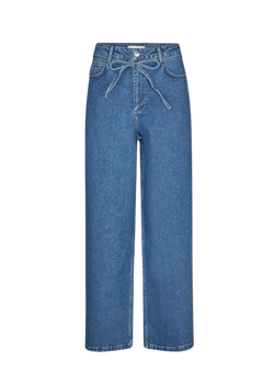 Isolde Solid Pants - Distressed Blue