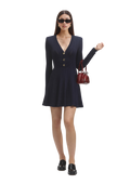 Pointelle Knit Mini Dress - Navy