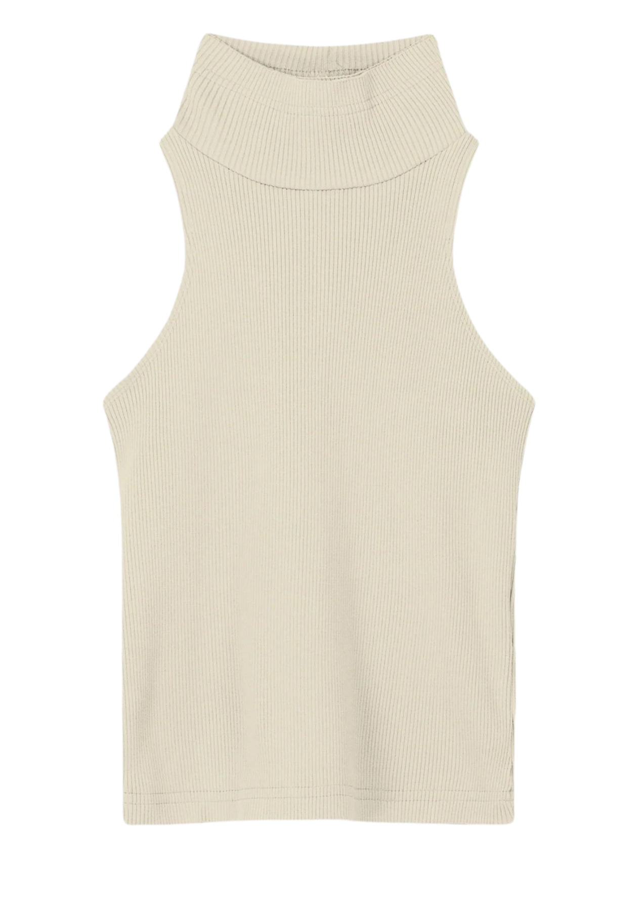 Twisted Back Rib Top - Cream