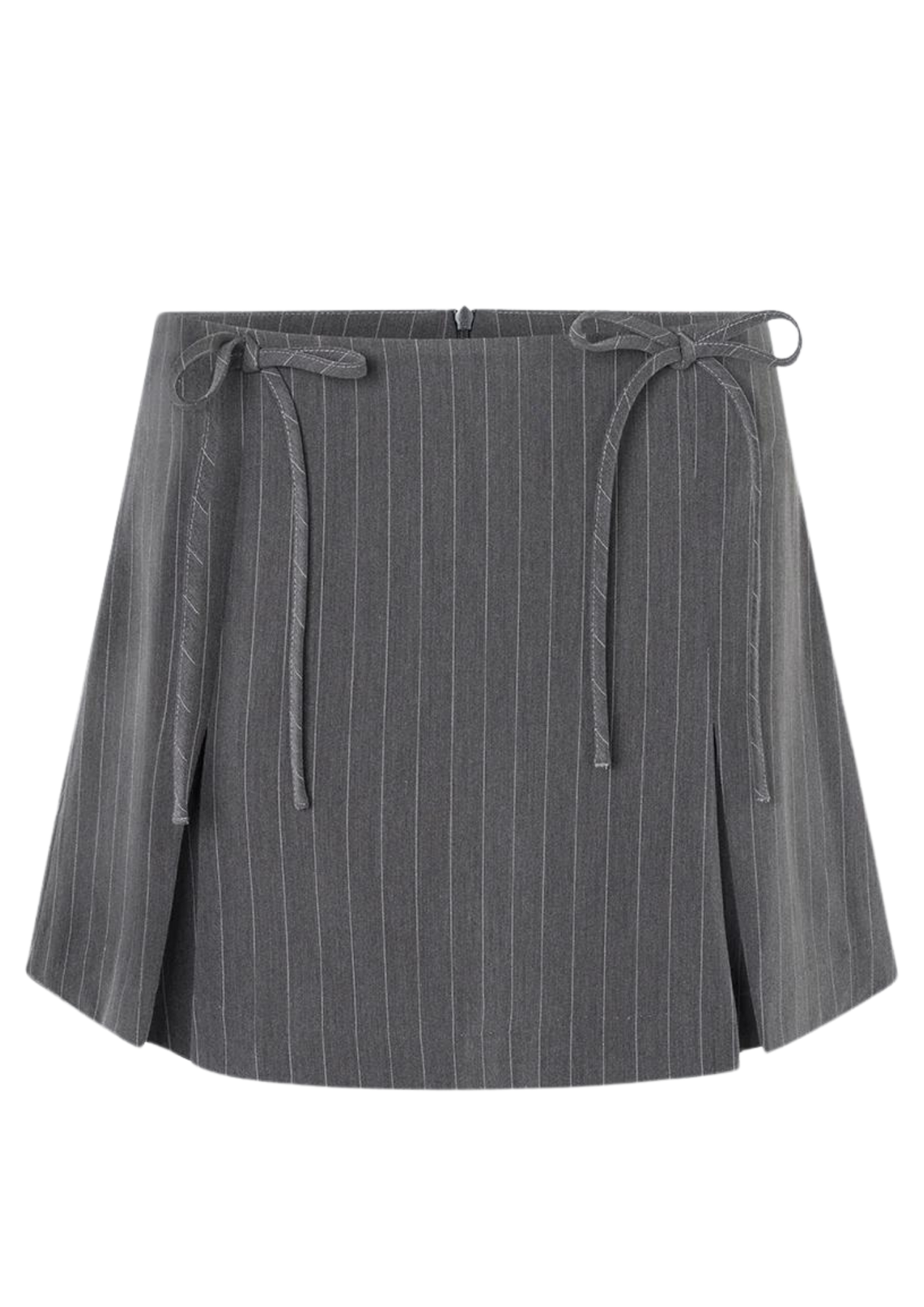 Emilia Bow Skirt - Grey Pinstripe