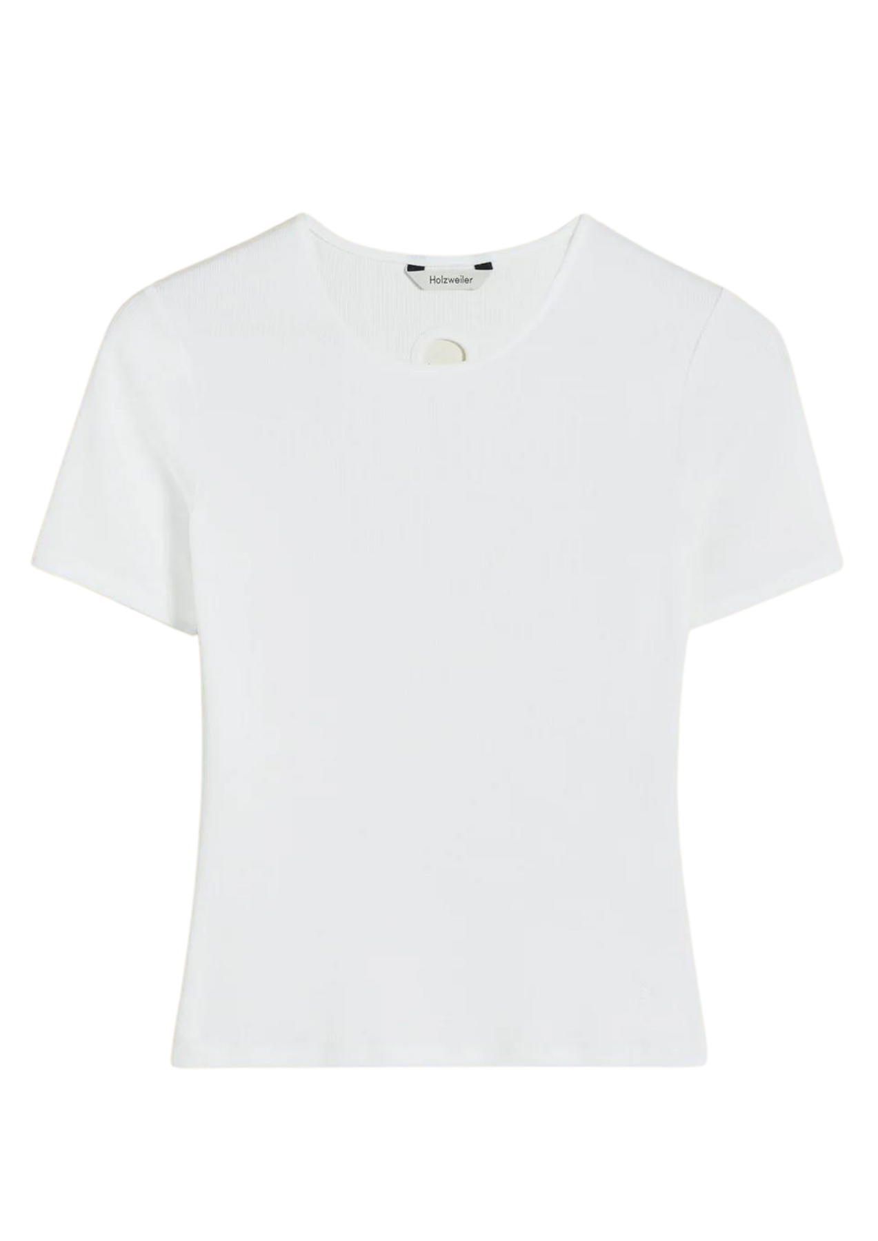 Fitted Rib Tee - Vit