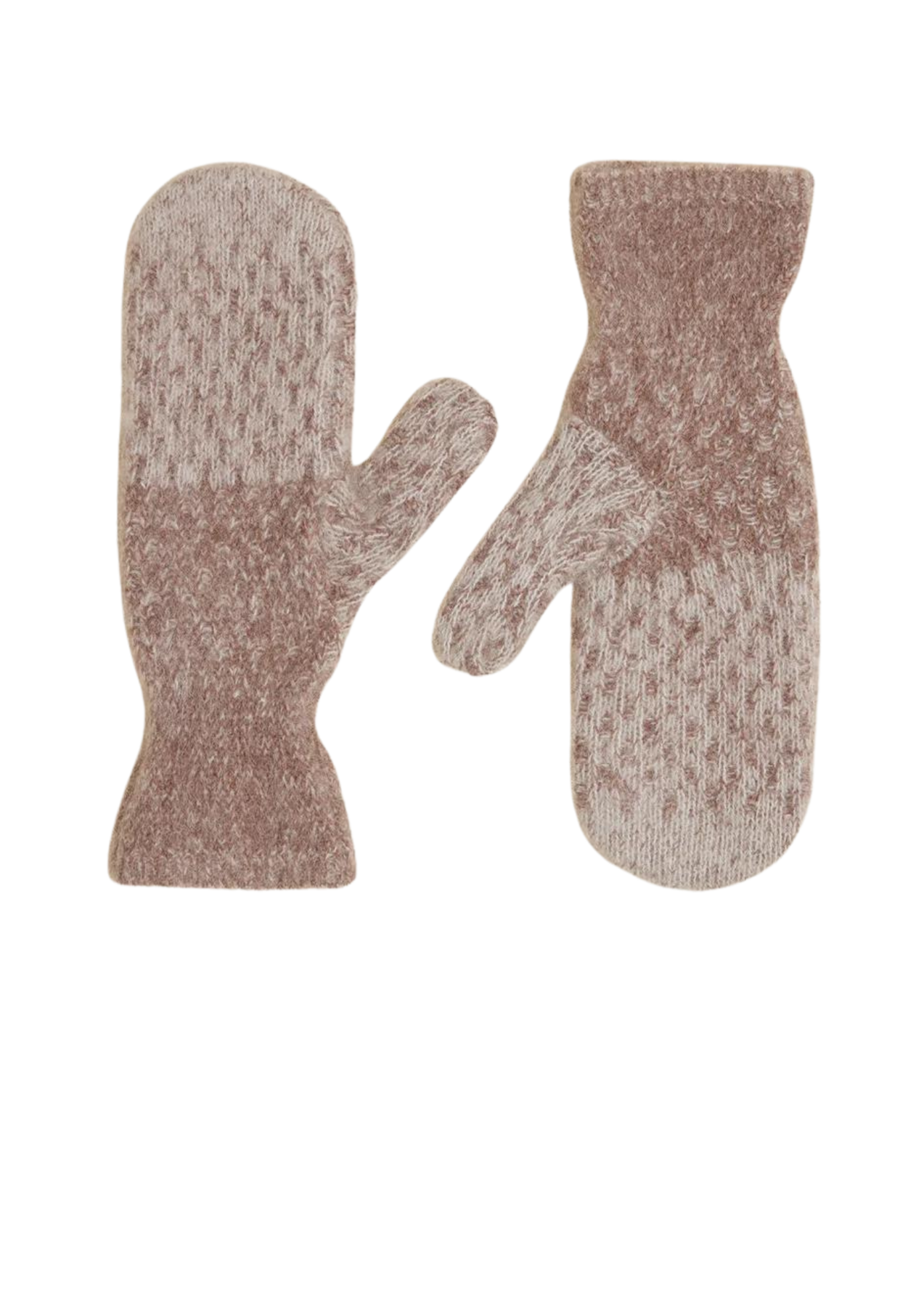 Tine Faded Knit Mittens - Burgundy