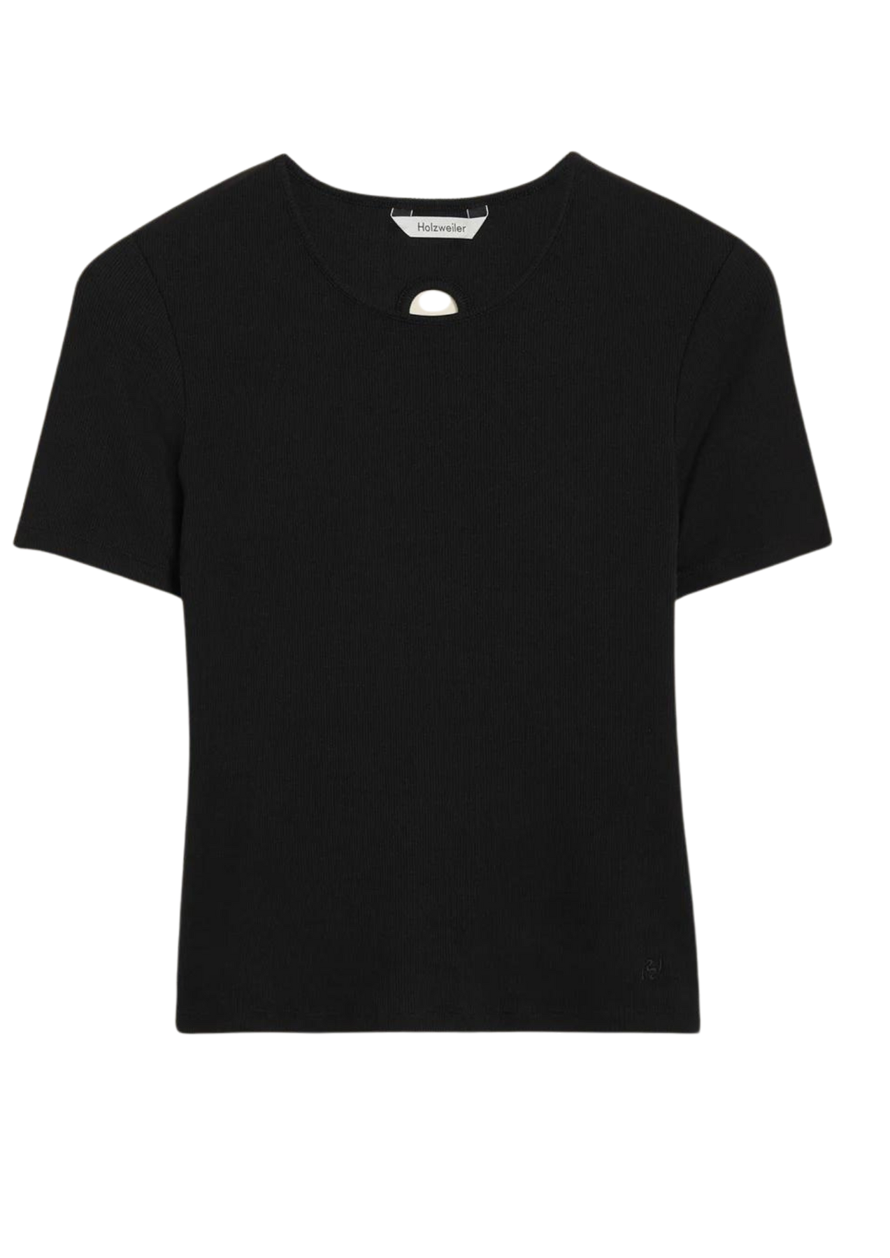 Fitted Rib Tee - Svart