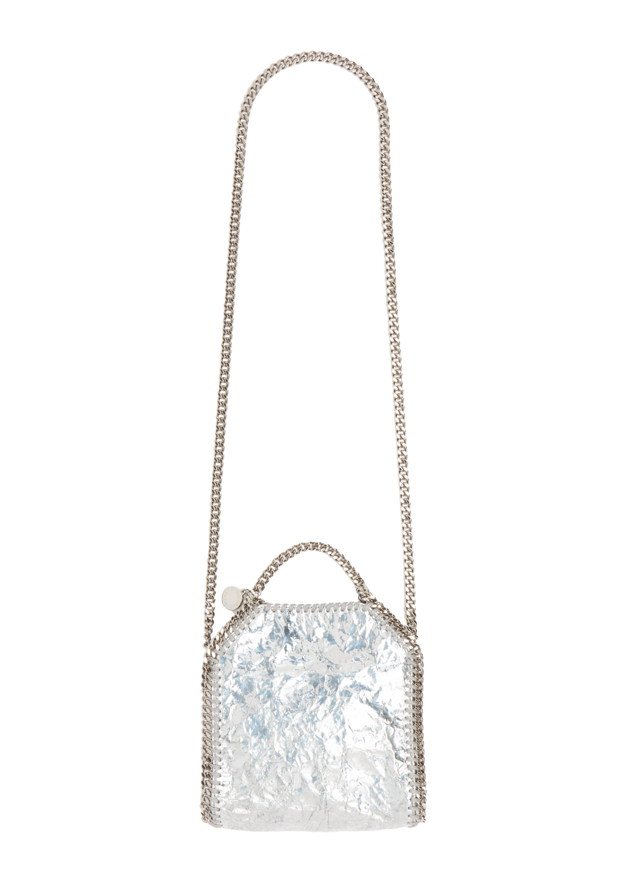 Limited Edition Cracked Metallic Falabella Tiny Tote Bag - Silver