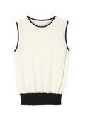 Classic Merino Tank - Cream Black