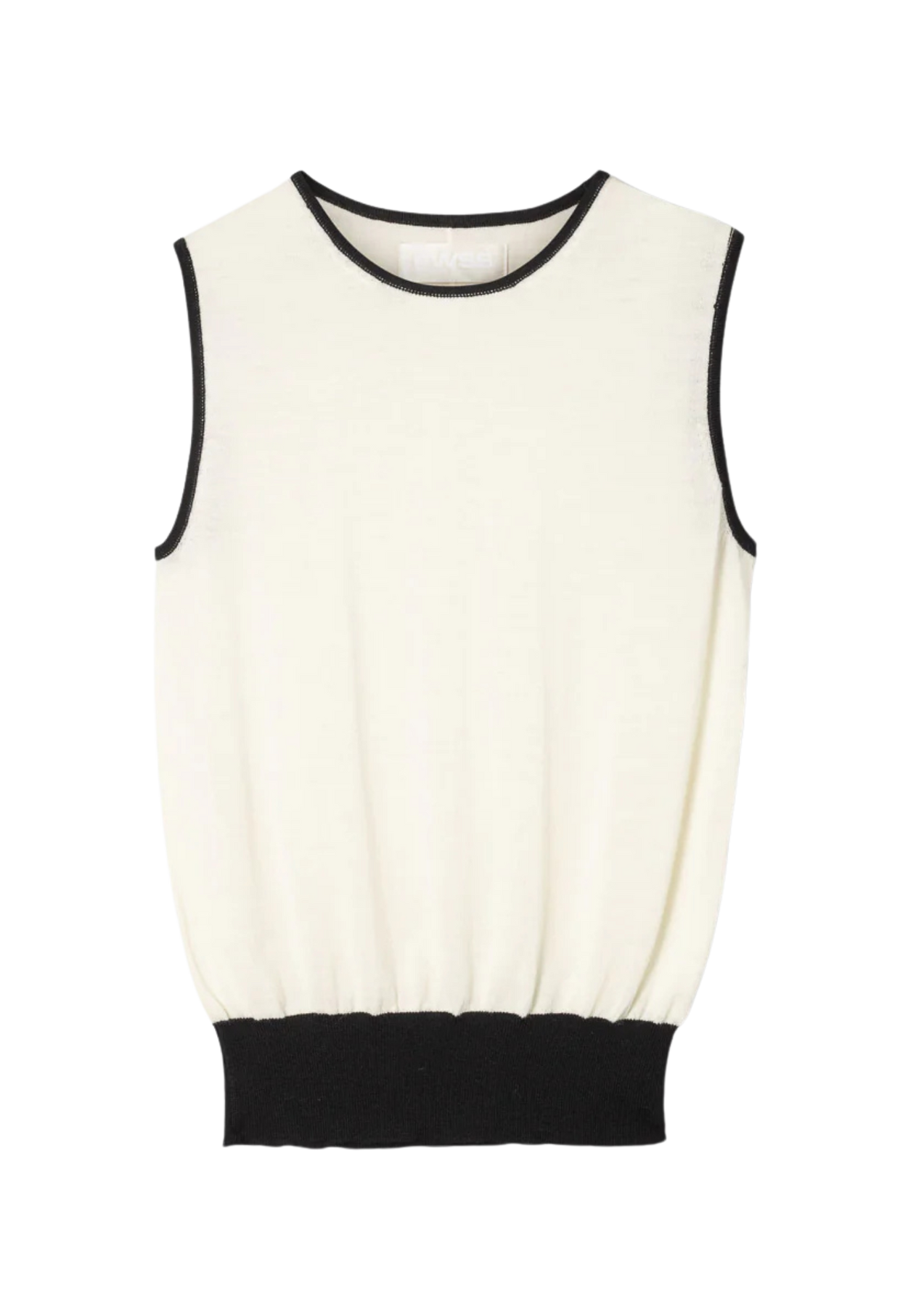 Classic Merino Tank - Cream Black