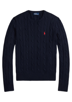Julianna Long Sleeve Cotton Pullover - Hunter Navy