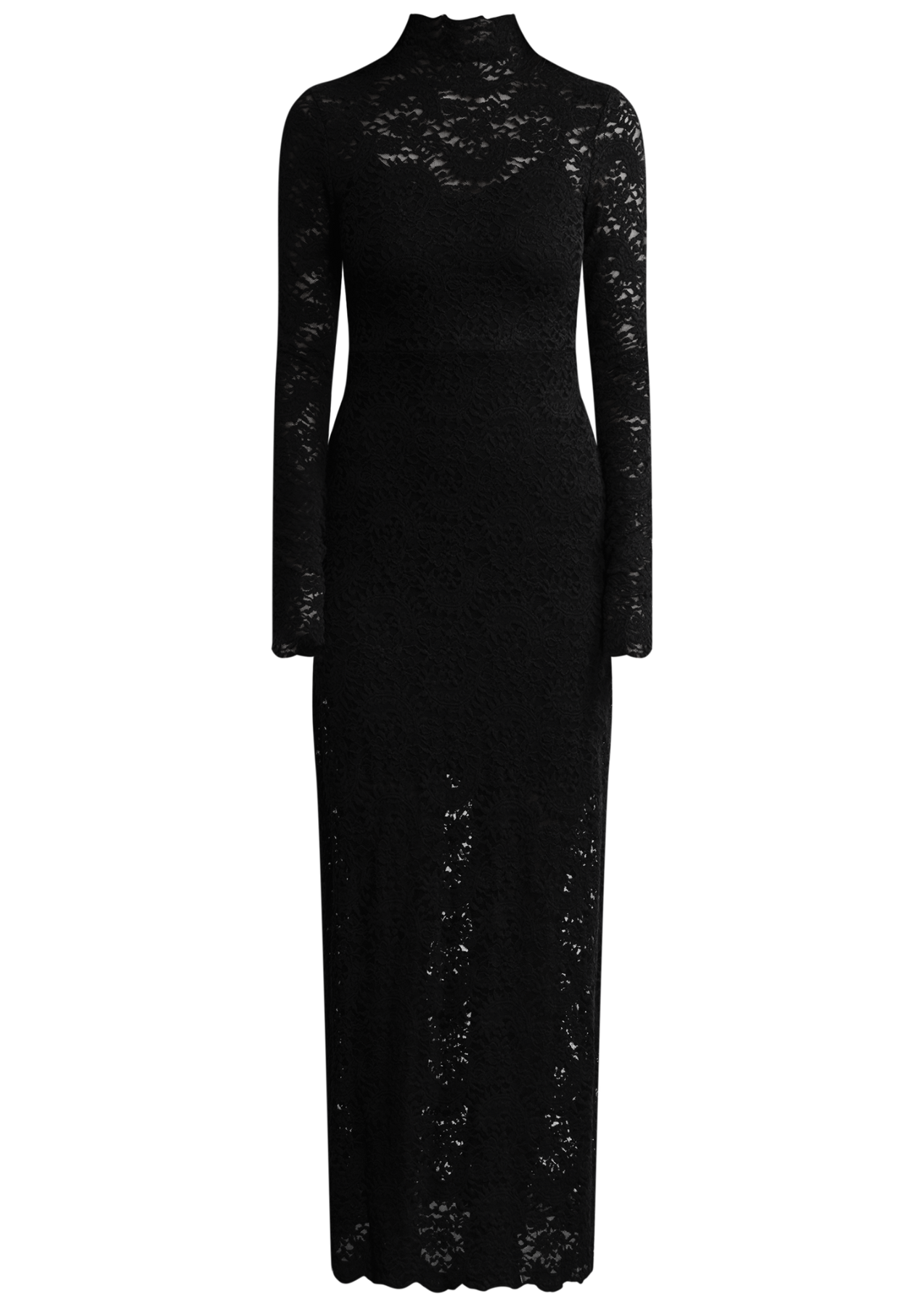 Olivia Bodycon Maxi Lace Dress - Svart