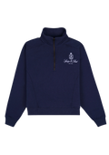 Vendome Embroidered Quarter Zip - Dark Navy
