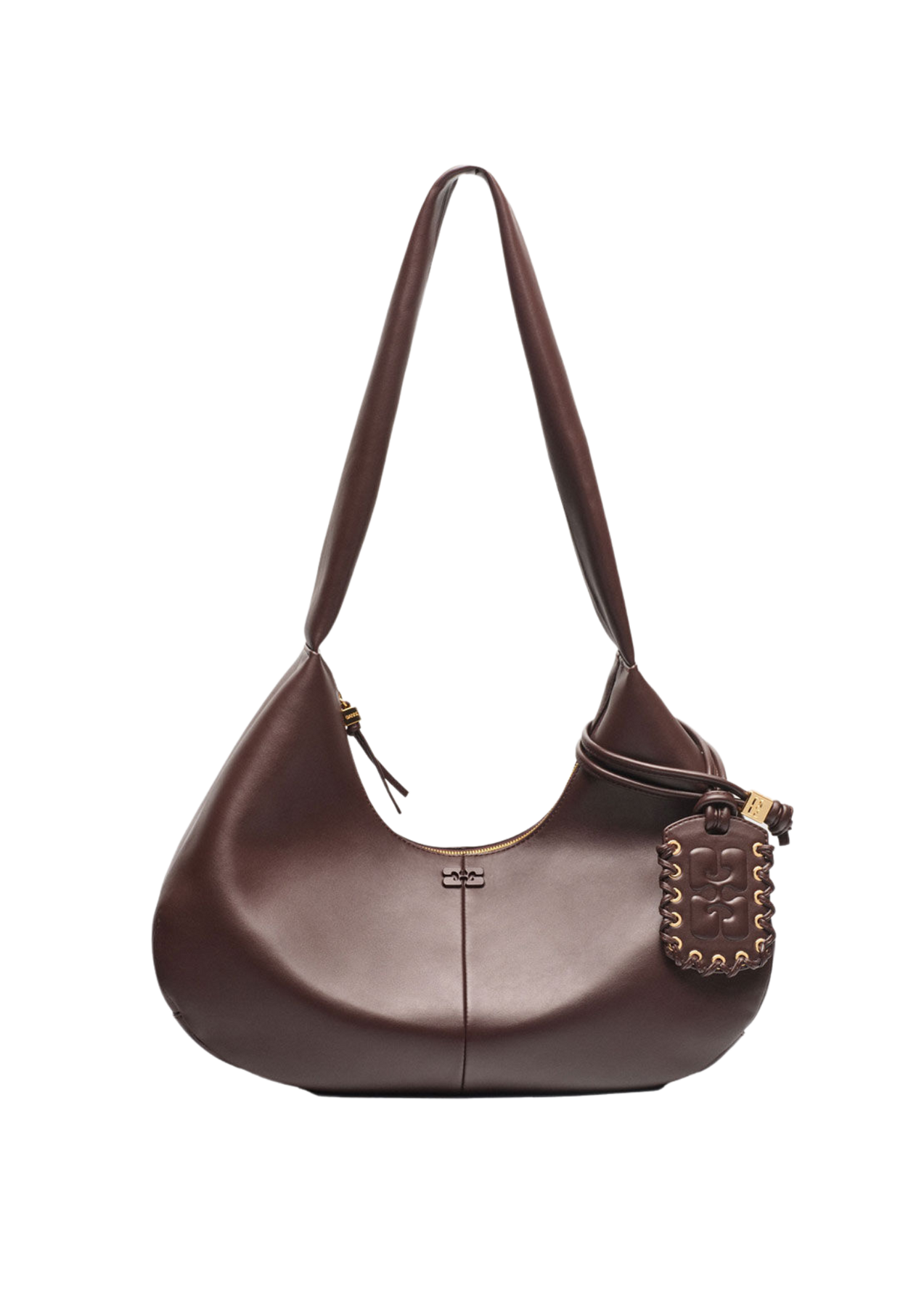 Ganni Bou Bag Hobo Medium - Seal Brown
