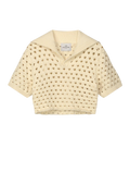 Knitted Short Sleeve Polo - Eggshell