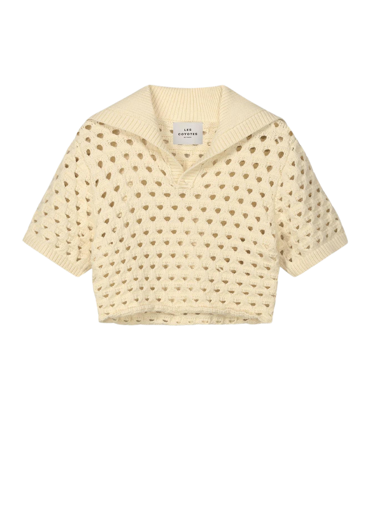 Knitted Short Sleeve Polo - Eggshell