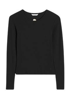 Fitted Rib Longsleeve - Black