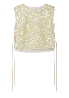 Sequin Top - Off-White/Yellow Sequins