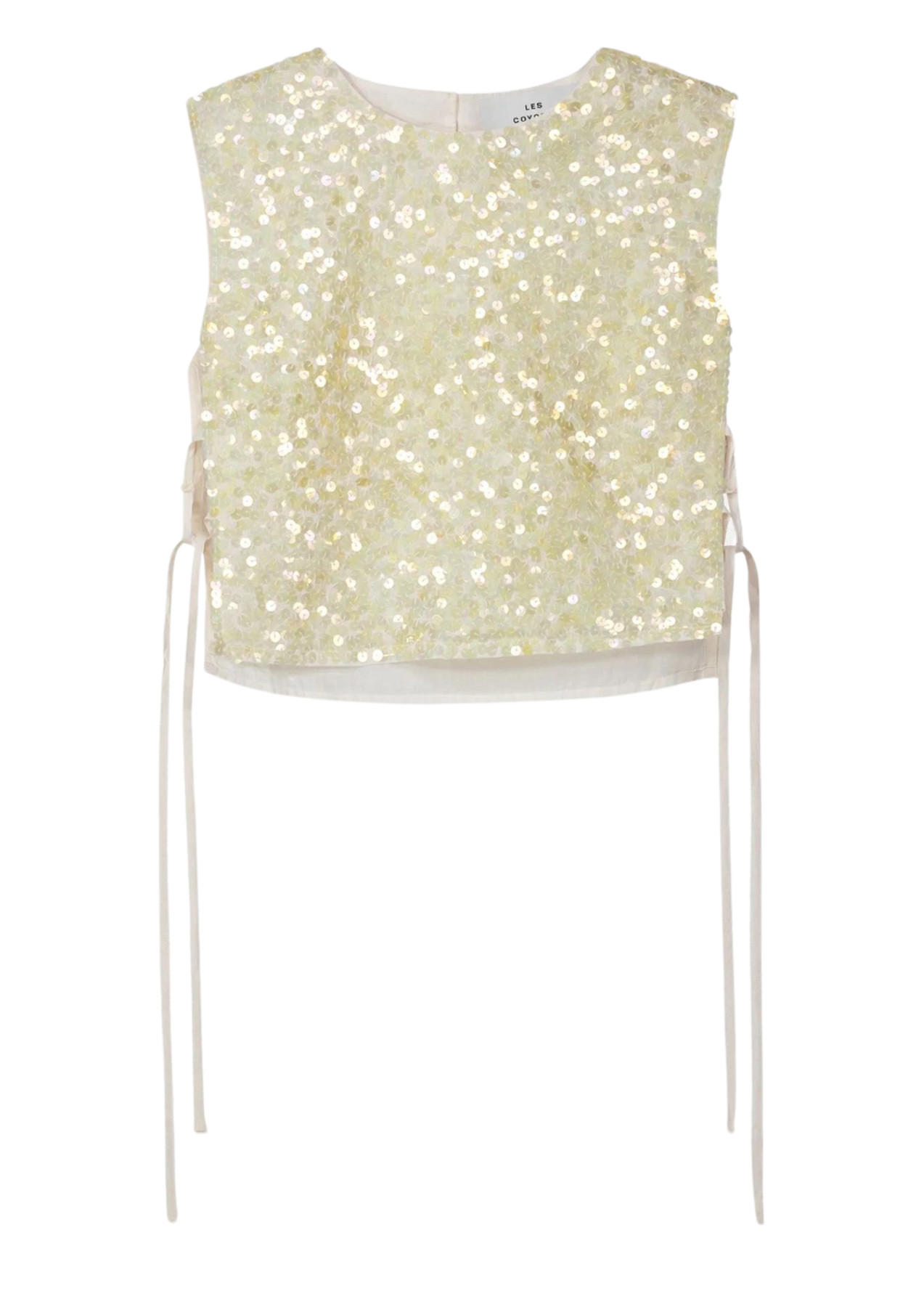 Sequin Top - Off-White/Yellow Sequins