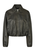 Lato Leather Bomber Jacket - Thunderstorm
