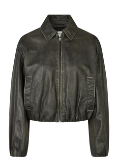 Lato Leather Bomber Jacket - Thunderstorm