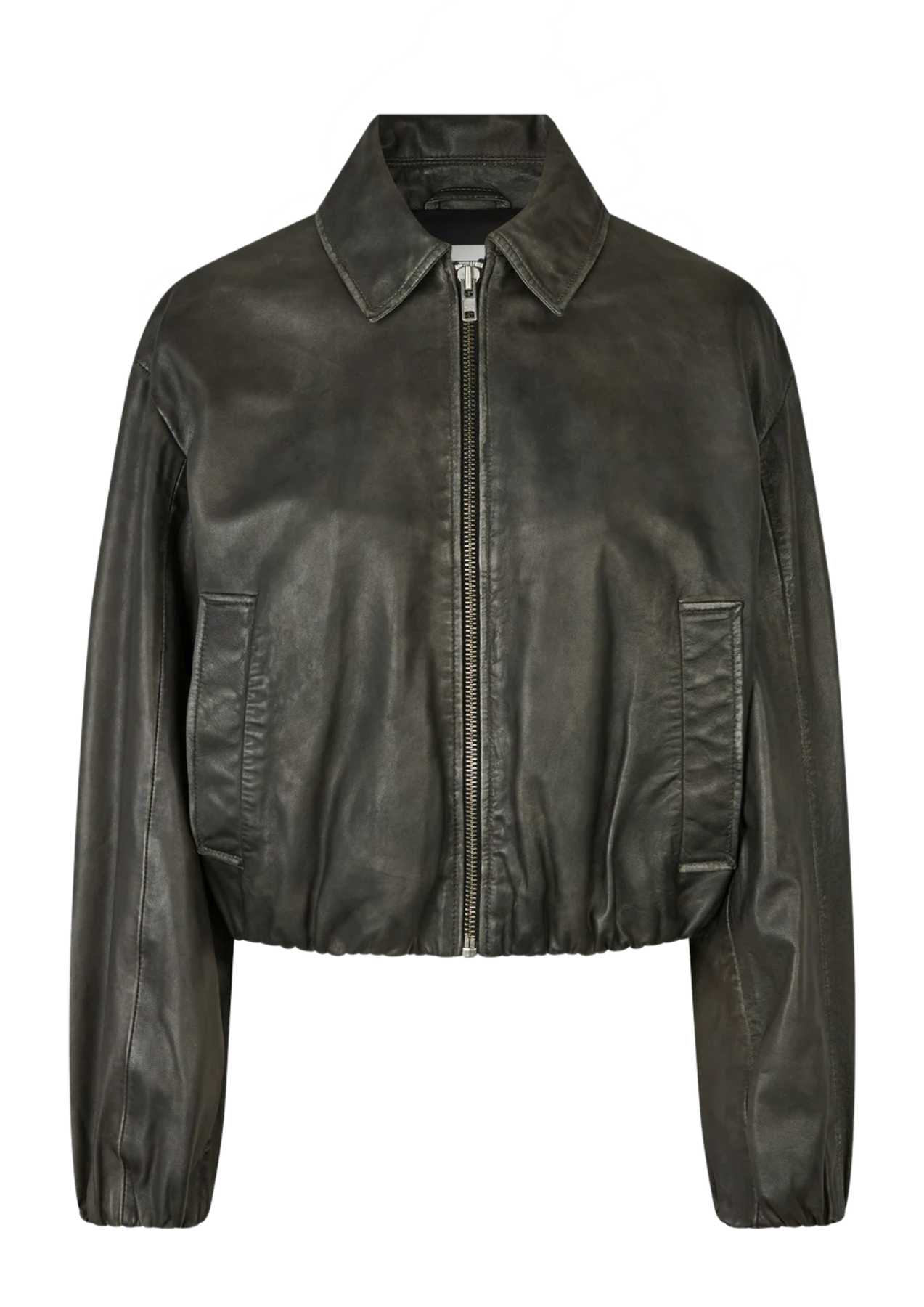 Lato Leather Bomber Jacket - Thunderstorm