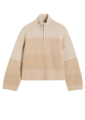 Tine Knit Half Zip - Sand Mix