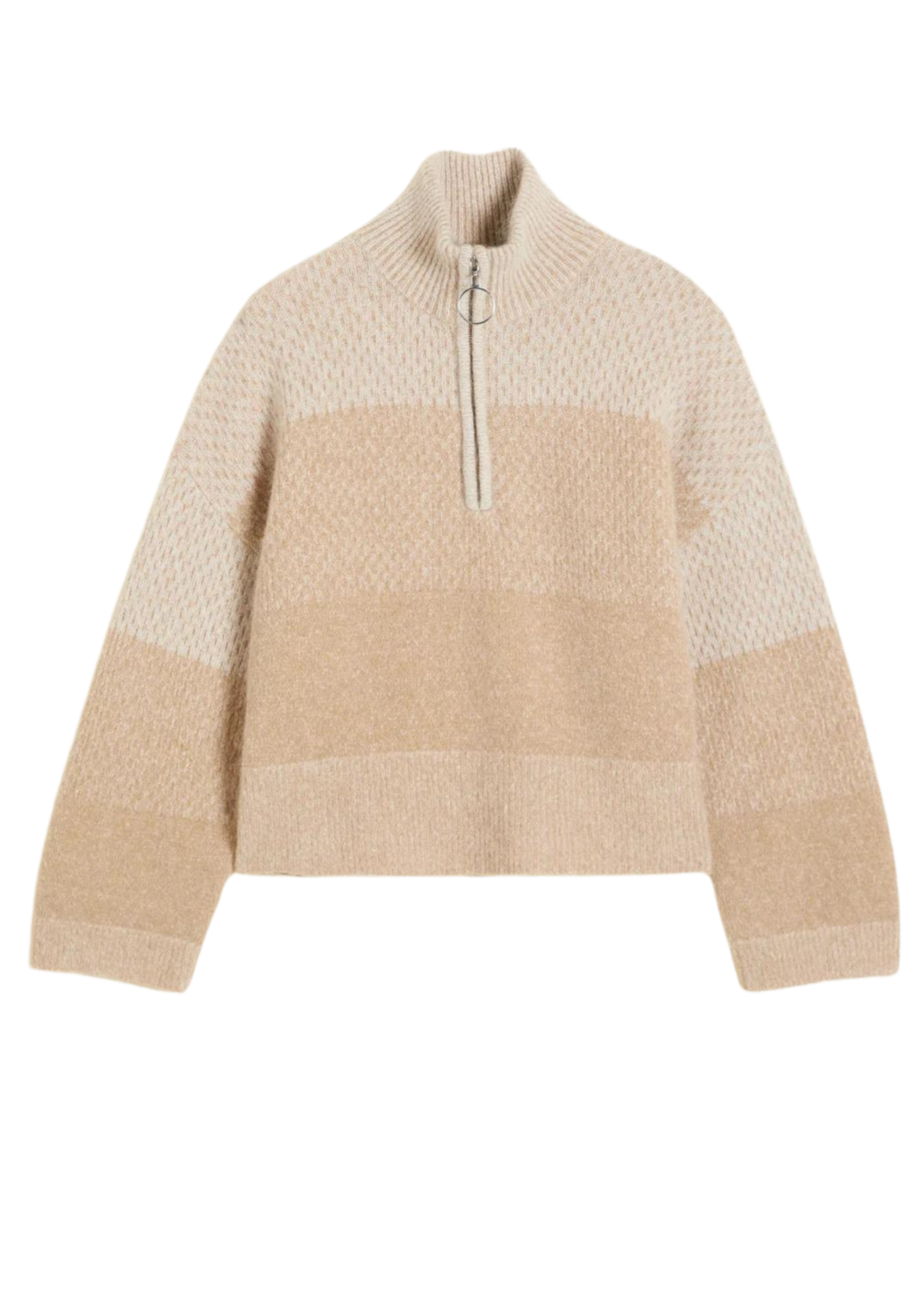 Tine Knit Half Zip - Sand Mix