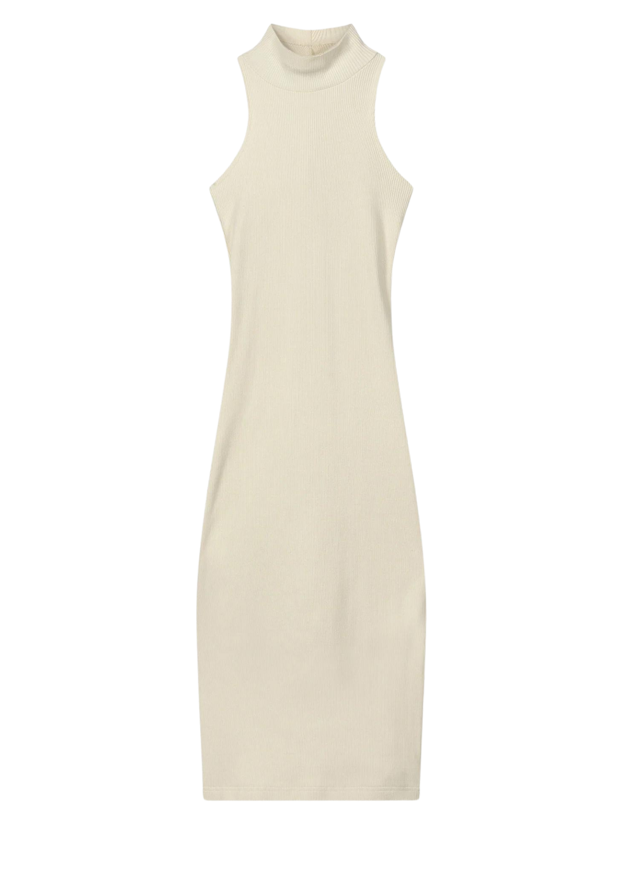 Twisted Back Rib Dress - Cream