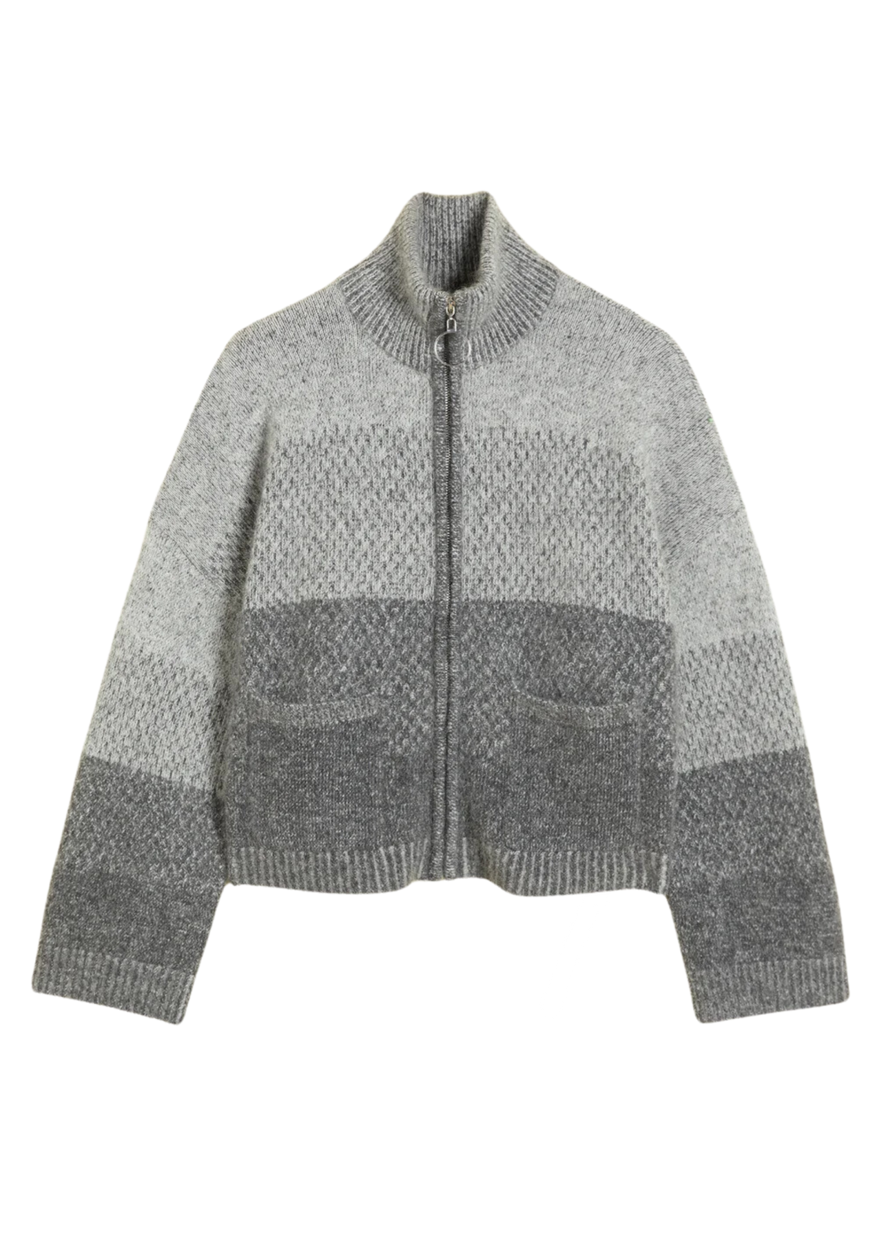 Tine Knit Cardigan - Dk. Grey Mix