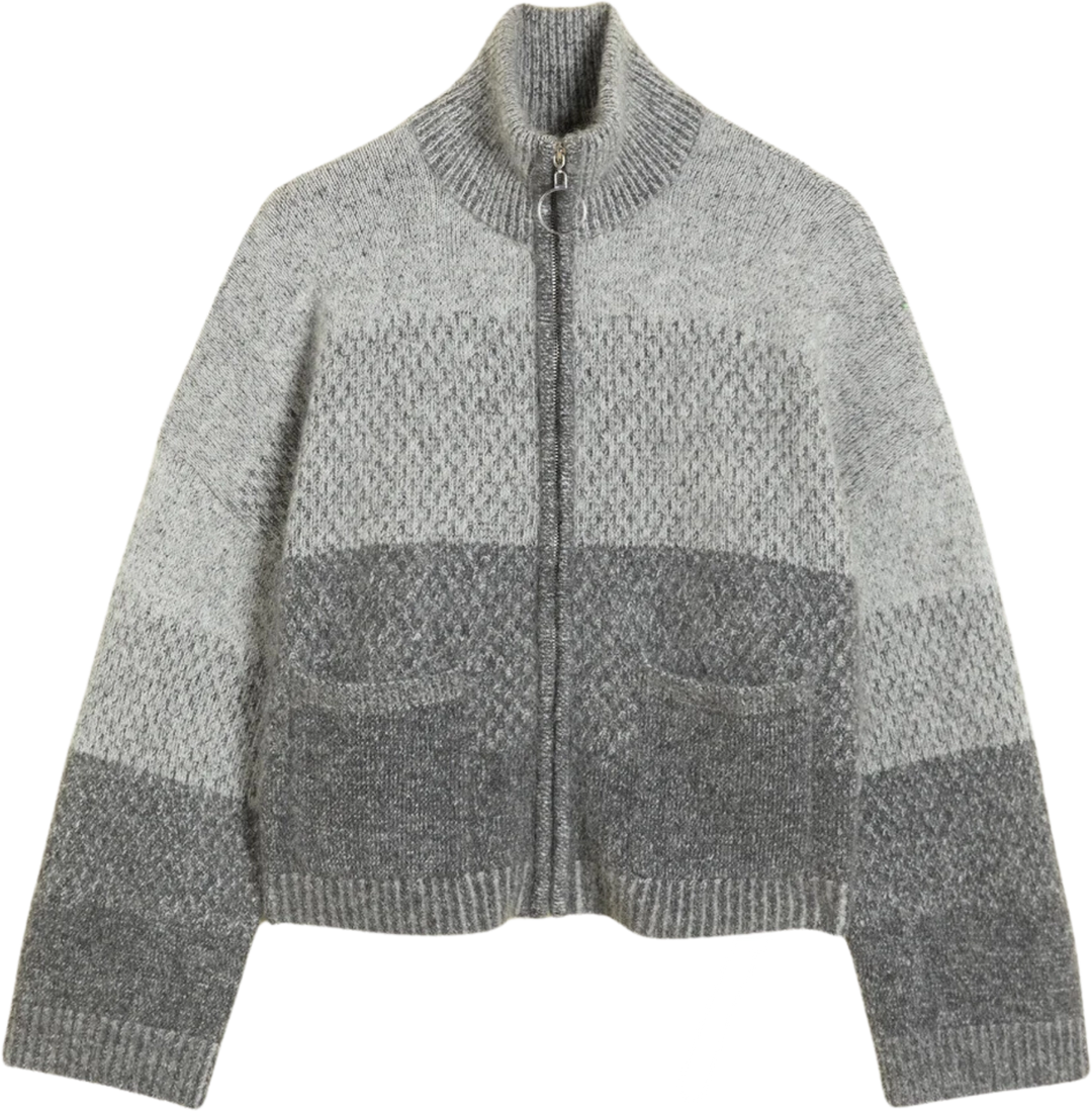 Tine Knit Cardigan - Dk. Grey Mix