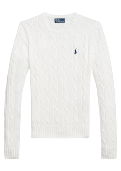 Julianna Long Sleeve Cotton Pullover - White